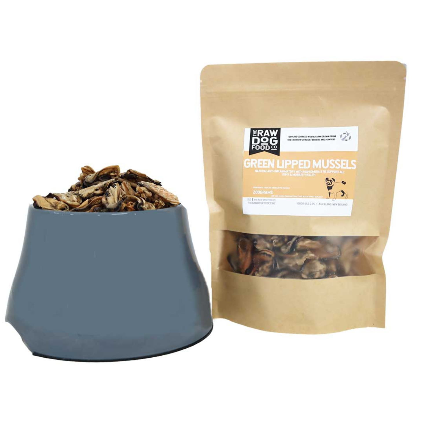 The Raw Dog Food Co Air-Dried Green Lipped Mussels: Omega 3 Treat for Pets