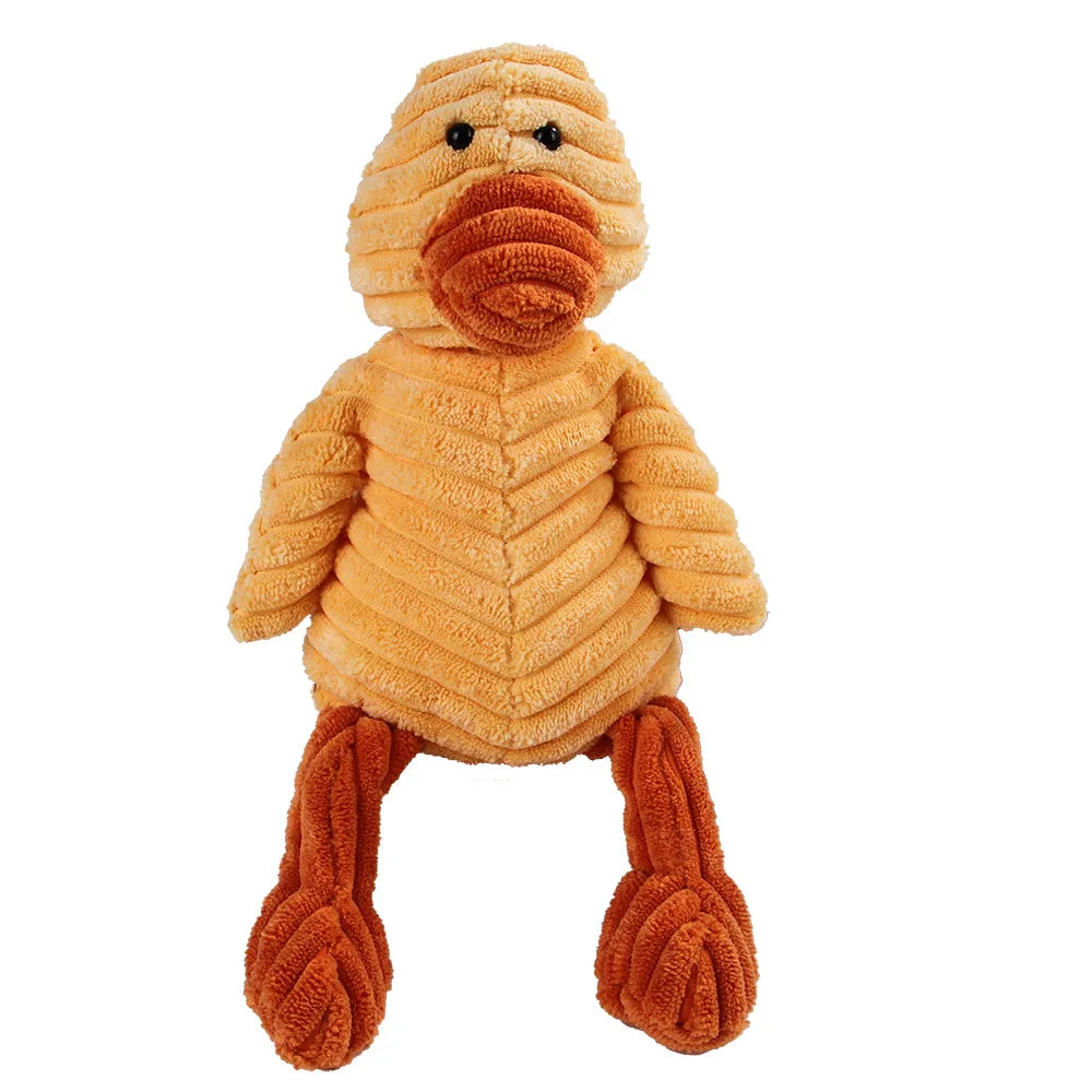 PetLo Corduroy Animal Squeaky Chew Toy – Durable Plush Playmate for Dogs