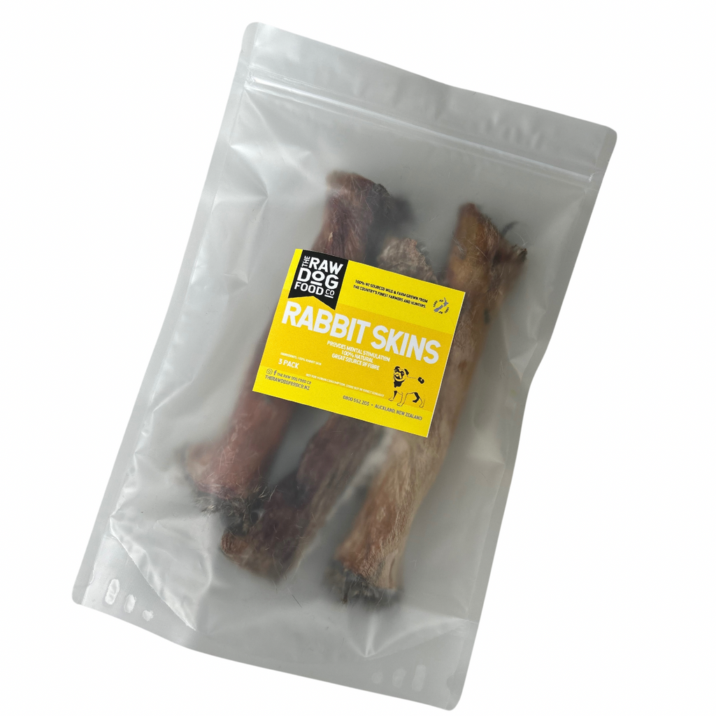 The Raw Dog Food Co Air-Dried Wild Rabbit Skin: Natural and Wholesome Treat for Pets