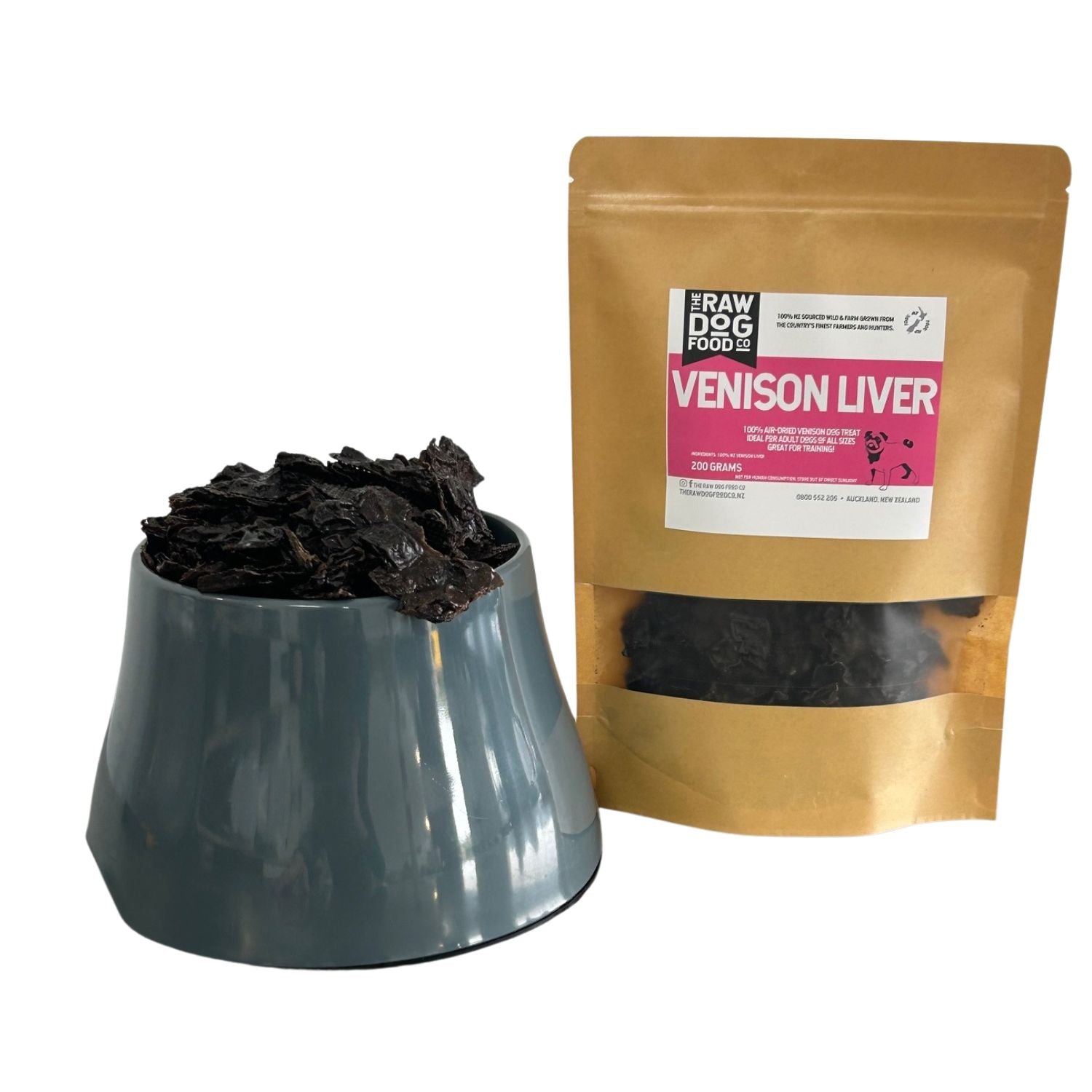 The Raw Dog Food Co Air-Dried Venison Liver: Great Training Treat for Pets